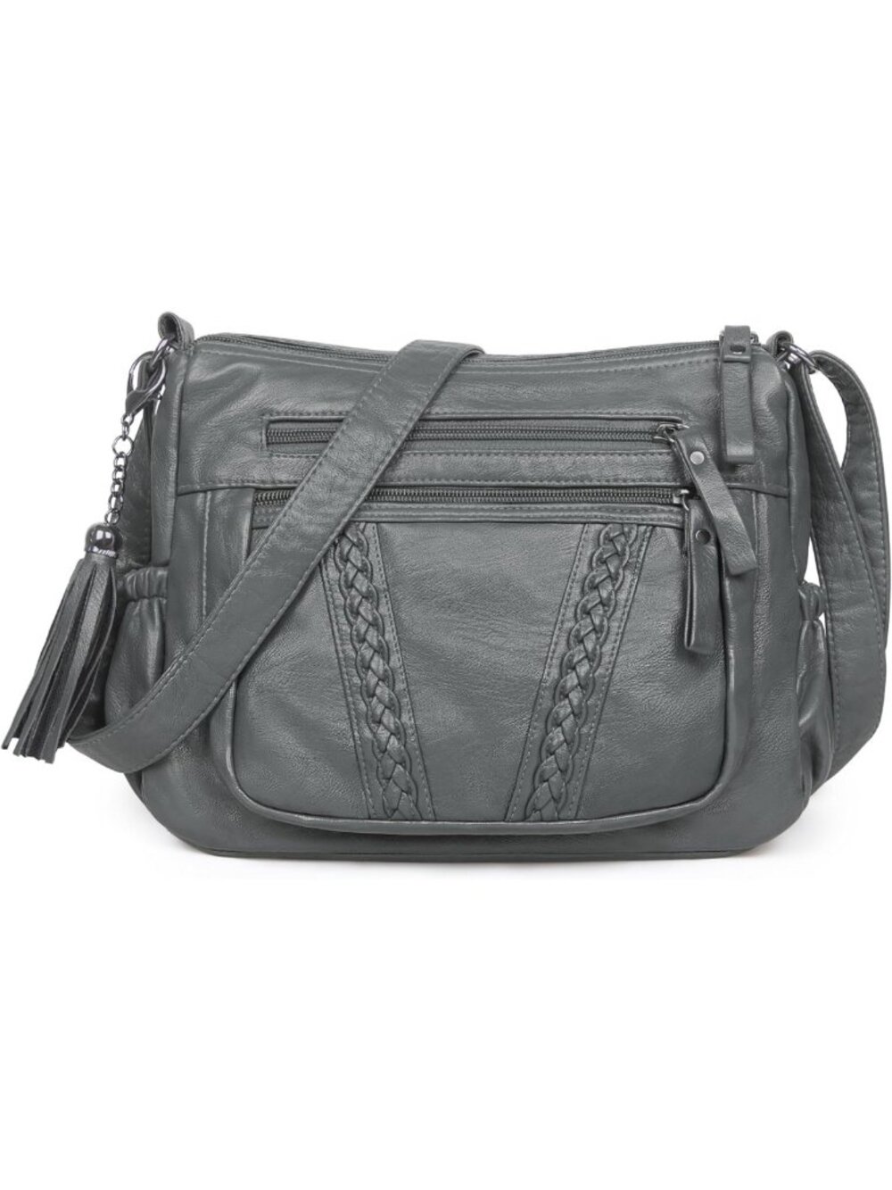 Stylish Crossbody Bag for Women - Soft PU Leather, Tassel Detail, Versatile